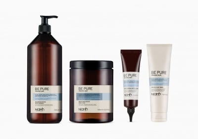 NIAMH BE PURE - DETOX КОМПЛЕКТ ОТ ШАМПОАН 1л, МАСКА 1л, ЕКСФОЛИРАЩ СКРАБ 150мл И МАСКА С БЯЛА ГЛИНА 150мл