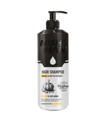жNISHMAN Hair Shampoo Garlic & Nettle Scented - Шампоан с чесън и коприва 480мл.