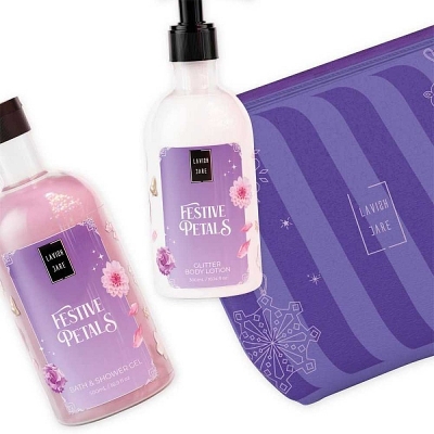 Lavish care Коледен комплект Festive Petals - Ванилия, кокос и малина