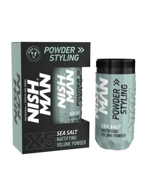 NISHMAN POWDER STYLING WAX SEA SALT X5 20гр.  – МАТИРАЩА ПУДРА ЗА ОБЕМ С МОРСКА СОЛ 