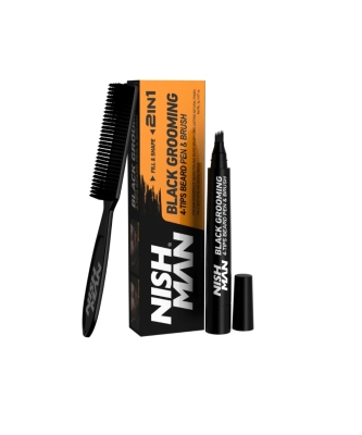 Nishman Beard Pen & Beard Brush - ЧЕРЕН МОЛИВ ЗА БРАДА