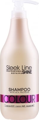 ШАМПОАН за боядисана коса с UV филтър - SLEEK LINE - 300мл./1000мл.