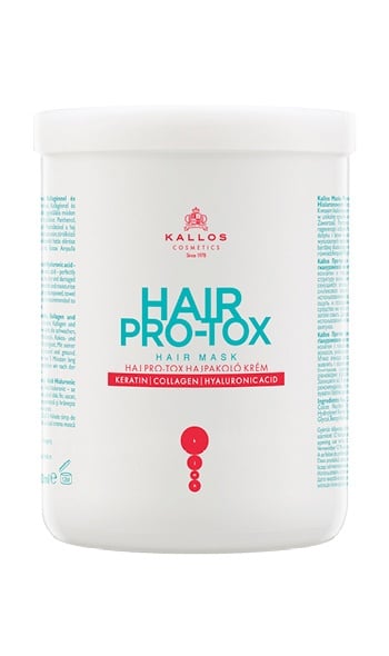 KALLOS HAIR PRO-TOX Mask Keratin, Collagen, Hyaluron - маска с Кератин, Хиалурон и Колаген 1000 мл.