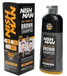 NISHMAN Hair & Beard care 60 second-  Kафяв шампоан за брада и коса 400мл.